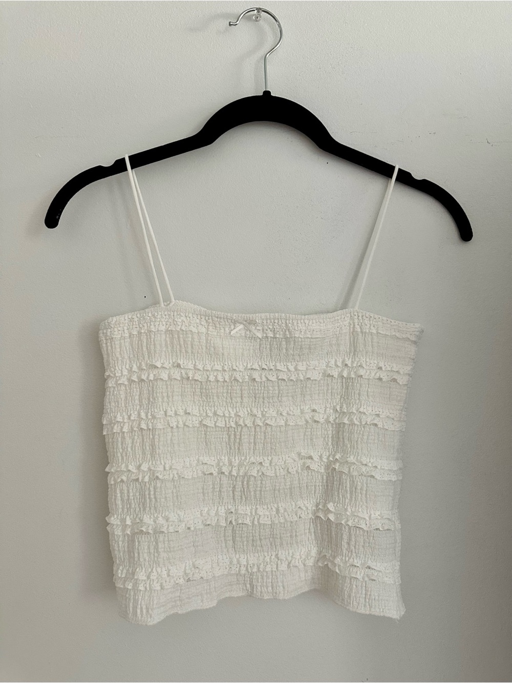 Women's White Smocked Ruffle Cami - Classic Summer Layer